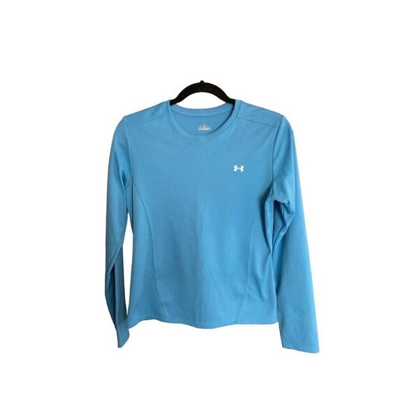 Under Armour, women’s blue heat gear, sporty, activewear, top size medium  - Picture 2 of 3